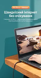 Мережевий кабель UGREEN NW150 3 м патч-корд Ethernet RJ45 штекер на RJ45 штекер Cat7 до 10 Гбіт/с з екрануванням F/FTP у бавовняному обплетенні з жилами з чистої міді 600 МГц чорний (80424) - мініатюра 9