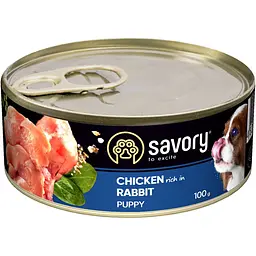Набір вологих кормів для цуценят усіх порід Savory All breeds Puppy 3+1 з кроликом 400 г (4шт. х 100 г) - мініатюра 4