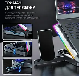 Охолоджувальна підставка для ноутбука до 21 дюймів GamePro GPCP-870 8xfans - мініатюра 11