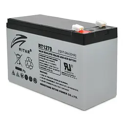 Акумуляторна батарея AGM RITAR RT-1210 12 В 7 А·год - мініатюра 1