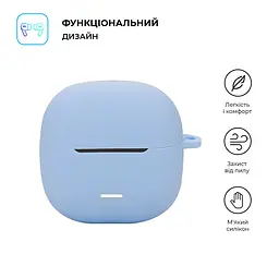 Силіконовий чохол для навушників Xiaomi Redmi Buds 6 Lite, Hang Case, блакитний, ультратонкий захисний кейс товщиною 2 мм, захист від подряпин, пилу та ударів, компактний, з карабіном для кріплення, ArmorStandart (ARM81088) - мініатюра 2