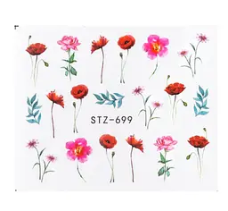 Наклейки на ногти цветочка – размер стикера 6 x 5 см.