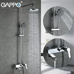 Душова система Gappo G2402, вилив - перемикач на лійку, хром - мініатюра 3