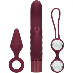Набір секс-іграшок Loveline S explore Toy Kit for Her 3 шт. бордовий