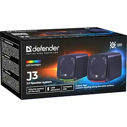 Акустична система 2.0 Defender J3, 6Вт, підсвітка, USB, чорна - мініатюра 7