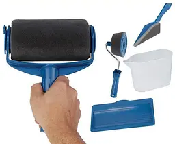 Набір малярних валиків PAINT ROLLER Універсальні валики для фарбування поверхонь, 2 шт. з ємністю для розкочування фарби та - мініатюра 3