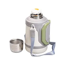 Термос для туризму Vacuum Cup 1,5 л з фліп кришкою та складаними ручками, сірий Yiwu HP-14-21W - мініатюра 12