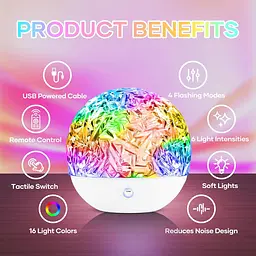 Світлодіодний проектор галактики Fokky Ocean Wave Sensory Light 16 кольорів з дистанційним керуванням - мініатюра 5