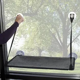 k&h Ez Mount Window Kitty Sill спальне місце на вікно для котів сірий 30.48x58.42 см