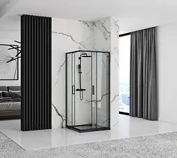 Душова кабіна Rea Punto 90x90 black REA-K4801, Чорний, Універсальна, прозорий - мініатюра 2