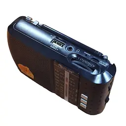 Радіоприймач маленький на акумуляторі чорний FM USB MicroSD Golon ICF-8 18650 - мініатюра 7