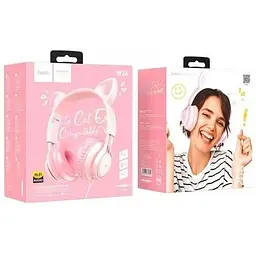 Навушники Hoco Cat ear headphones with mic W36 блакитні 6931474770417 - мініатюра 3