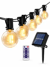 Гірлянда вулична 7,6 м 25 LED G-40 на сонячній батареї тепле світло IP44 (49675994)