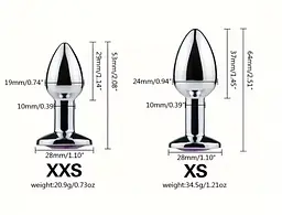 Анальна Пробка Метал Серце Срібло XS розмір Афродита АП/МСС/XS 103323 - мініатюра 2