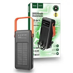 Power Bank Портативний Акумулятор HOCO 30000 mAh 22.5W PD20W Сонячна панель (DB33)