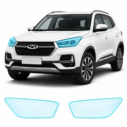 Антигравійна захисна бронеплівка за лекалами для Chery Tiggo 3 II facelift 2020- оптика (фари та ПТФ)