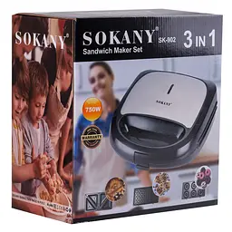 Вафельниця-пончикмейкер-сендвічниця 3в1 Sokany SK-902 - мініатюра 11