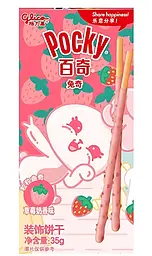 Палички Glico Pocky зі смаком Полуниці Strawberries Flavor, 35 г