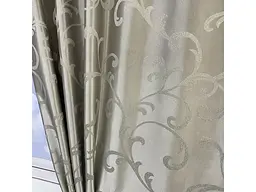 Жакардові штори темно-бежевого кольору з вензелем на тасьмі 2шт. 150х270 ALBO pbe0052394 - мініатюра 7