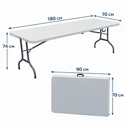 Стіл розкладний туристичний Hanert Family Table 180 см White - мініатюра 4