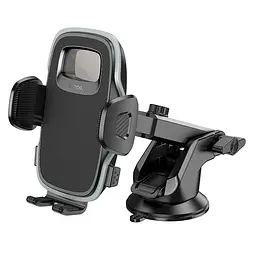 Автотримач для телефону HOCO H15 Fair push-type car holder(center console) чорний - мініатюра 2