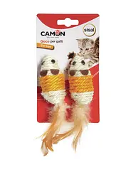 Іграшка для котів миша з сизалаєвим пір'ям Camon 2шт