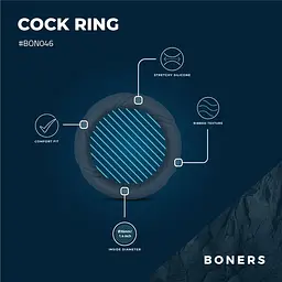 Ерекційне кільце Boners Ergo Cock Ring сірий - мініатюра 8
