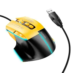 Ігрова миша Hoco GM31 Overlord LuXiaominous GaXiaoming Wired Mouse Black Yellow