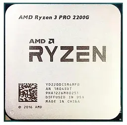 Процесор AMD Ryzen 3 2200G (YD2200C5M4MFB) (Socket AM4, 4T, 3.7 ГГц, Tray)