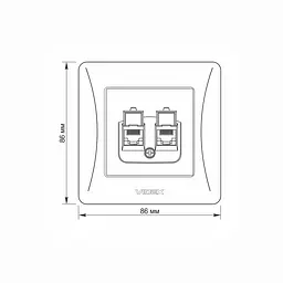 Розетка CAT6+CAT6 комп'ютерна подвійна кремова VIDEX BINERA VIDEX (26117-000) - мініатюра 5