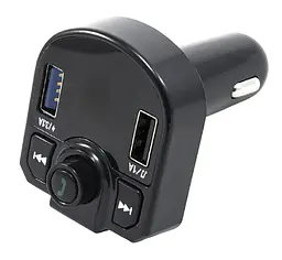 ФМ трансміттер для авто Car Kit MOD.M9B Чорний, fm модулятор в машину з 2 USB+TF (автомодулятор) (NS) - мініатюра 2