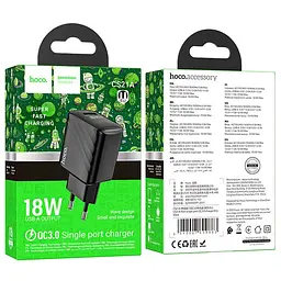 МЗП Hoco CS21A Rich QC3.0 18W (1USB-A) Black - мініатюра 6