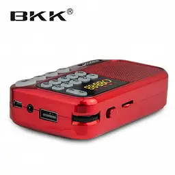 Радіоприймач з FM USB MicroSD BKK S99 радіо на акумуляторі 18650 Червоний - мініатюра 4