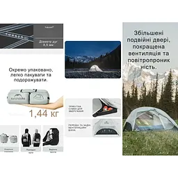 Намет Naturehike Star River UL CNK2450WS022 двомісний ультралегкий сірий - мініатюра 14