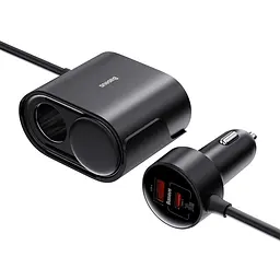 Автомобільний зарядний пристрій Baseus High Efficiency Pro 1-for-2 Car Cigarette Lighter 30W Cosmic чорний