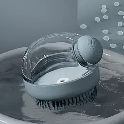 Щітка силіконова масажна Semi Cleaning Device з дозатором, Grey для миття тварин