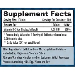 Вітамін D3 Haya Labs Vitamin D-3 4000 МО 250 таблеток - мініатюра 3