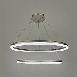 LED люстра підвісна в подвійному кільцевому корпусі Ø 65+83 см | Line F | Арт. MJ342-800+600 Ice Flower Silver - мініатюра 7