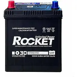 Автомобільний акумулятор ROCKET Japan 6СТ-40Ah Аз ASIA 340A (CCA) ТК з перехідником під клему STD SMF 42B19R - мініатюра 2