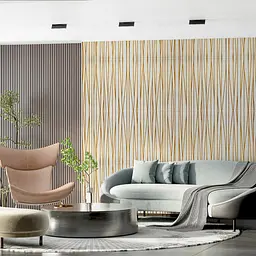 Самоклеюча 3D панель Sticker Wall 700х700х5мм Золоті стрічки 440 SW-00001184 - мініатюра 4