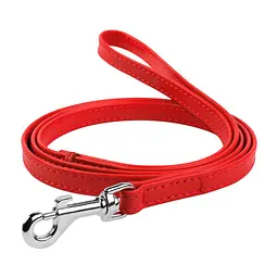 Повідець для собак WAUDOG Glamour шкіряний XS червоний (33723)