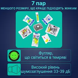 Пробний набір пінних берушів Multibrand для жінок 7 пар з футляром (949-02c) - мініатюра 2