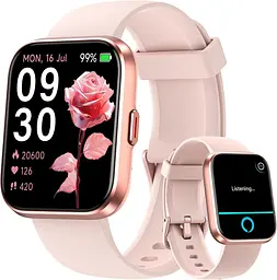 Смарт-годинник жіночий Fitpolo 1.8" з Alexa, Bluetooth-дзвінками, SpO2, 110+ спортивними режимами та IP68