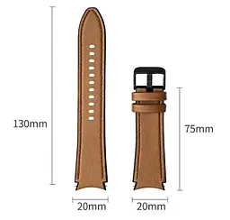 Ремінець Primolux Leather Silicone для годинника Samsung Galaxy Watch 4 44 мм SM-R870 Brown - мініатюра 6
