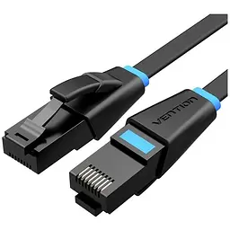 Патч-корд 3м, UTP cat 6 RJ-45 flat black Vention (IBJBI)