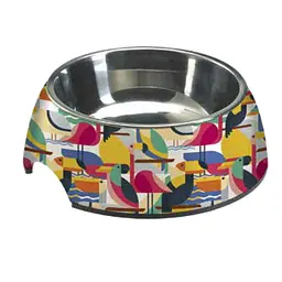 Миска для тварин Croci Melamine Toucan нержавіюча, гумована основа, змінна чаша, 0,8 л, 24 см