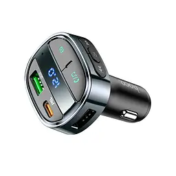 Адаптер автомобільний HOCO car BT FM transmitter E70 3 порти - 2 USB + 1Type-C 30 W - мініатюра 2