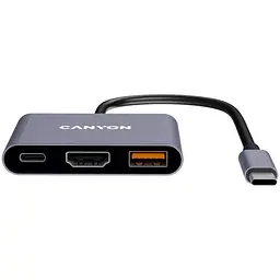 Концентратор Canyon hub DS-4 3in1 USB-C Grey (CNS-TDS4) - мініатюра 2