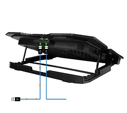 Охлаждающая подставка для ноутбука до 17 дюймов Ice Coorel K-8 Led Blue 6xfans - мініатюра 5