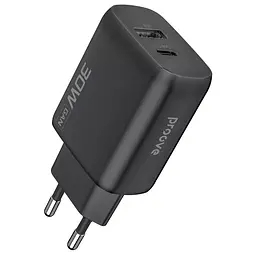 Зарядний адаптер блок живлення Proove Silicone Power 2 30W (2 порти Type-C + USB) WCSP23110001 чорний